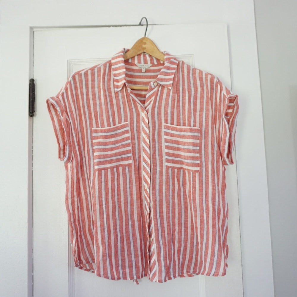 Lucky brand linen striped top